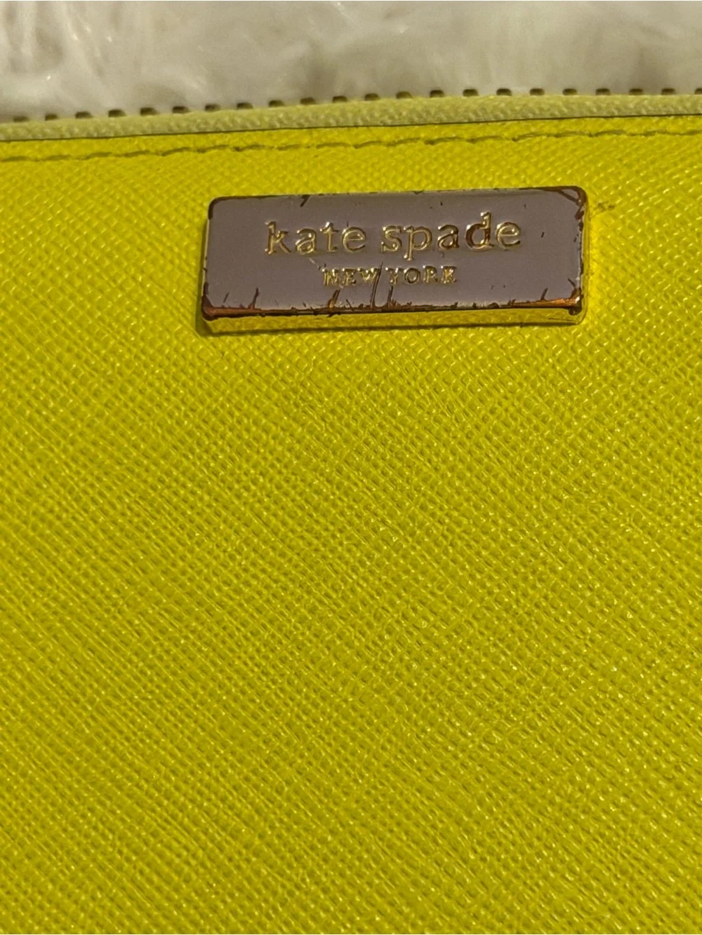Kate Spade Neda Newbury Lane Zip Around Wallet Neon Yellow